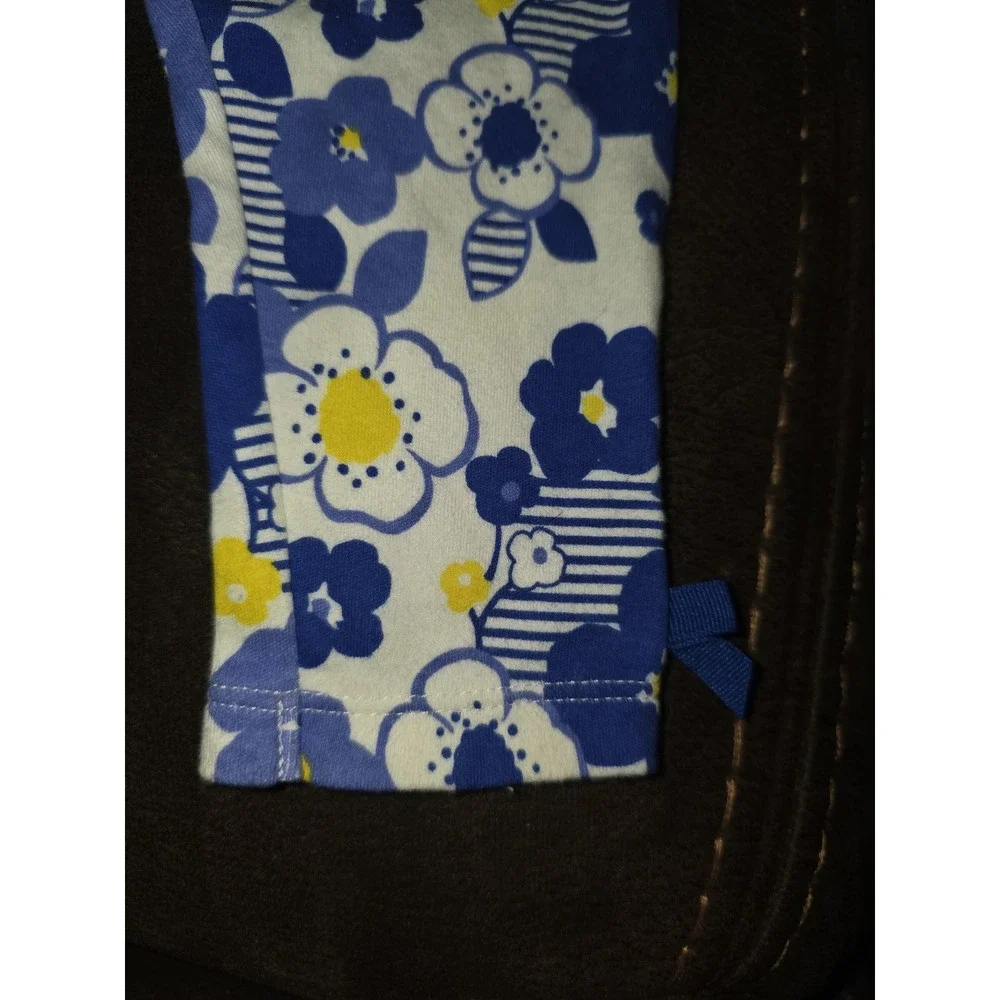 Gymboree layette line baby girl blue floral‎ leggings size 6 12 months nwt